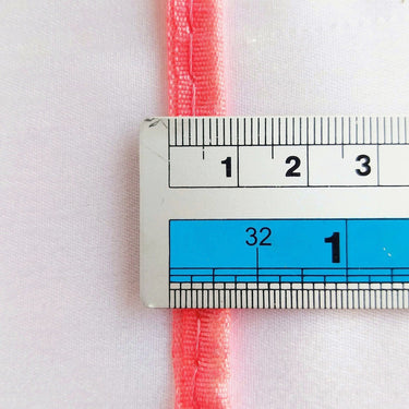 2mm Flanged Insertion Piping on 9mm Band, Bright Pink Art Silk Fabric Trim, Cord piping Trim